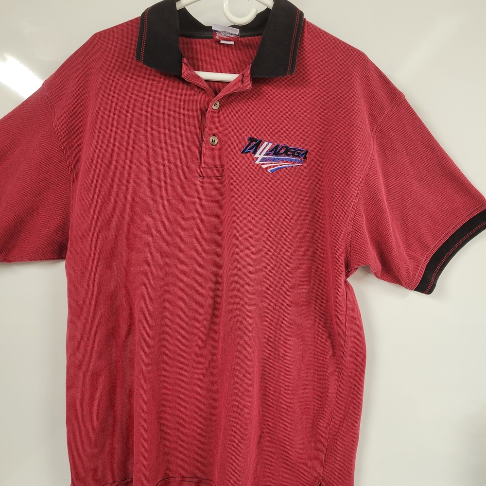 Vintage Talladega Super Speedway Racing Red/black Polo Racewear Workwear, Large